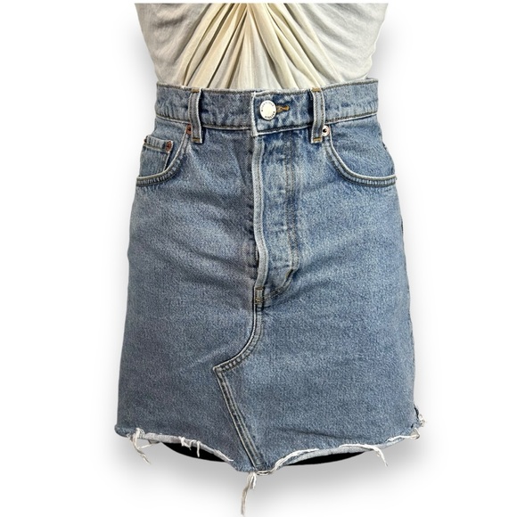 & Other Stories Denim‎ High Waisted Mini Skirt Womens 4 - Picture 1 of 9